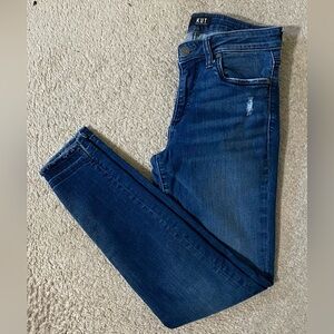 Kut from the Kloth Woman’s Donna Dark Blue stretch, distressed, Skinny Jeans